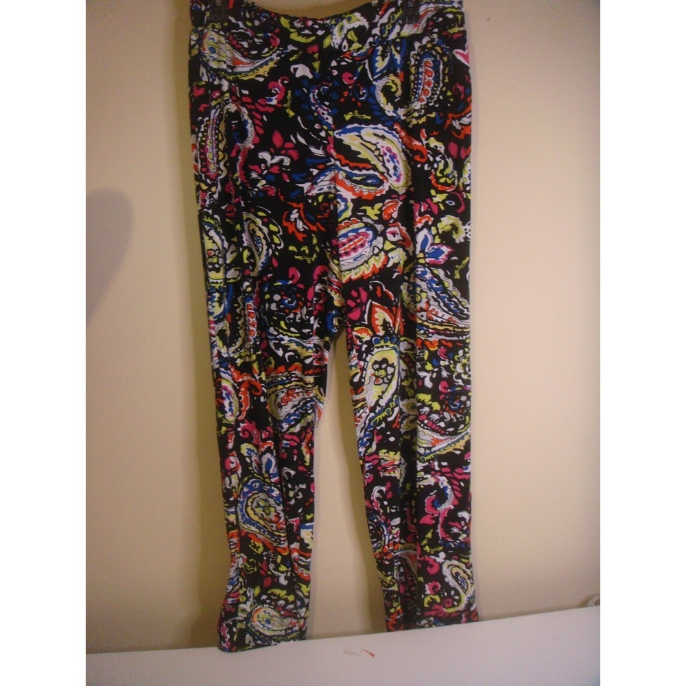 Rafaella studio multi color lounge comfy pants womens L elastic waist‎ wide leg